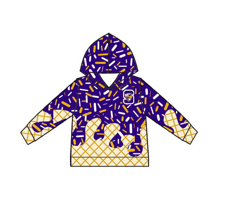 Custom moq 5 mix size milk silk baby girls clothes team purple hooded long sleeve tops and skirt and dress and shorts 1 and shorts 2-25.7.2