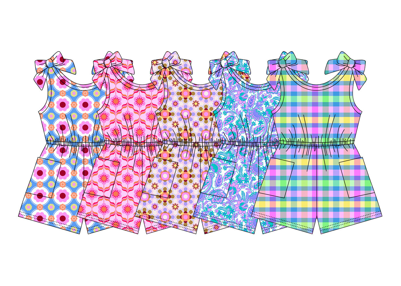 3.28 Custom moq 5 mix size Sibling Baby Girl's Flowers Strap Summer Jumpsuits