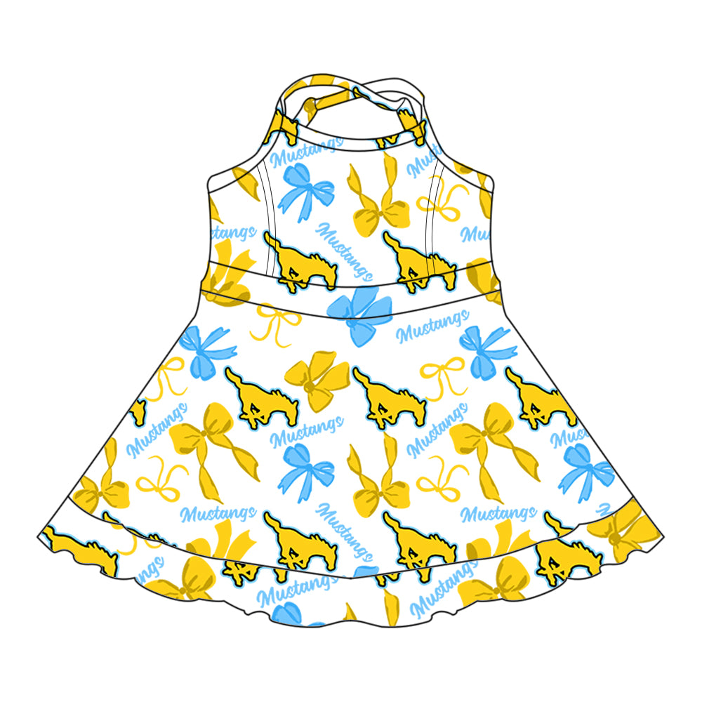 Custom moq 5 mix size milk silk summer teams baby girls clothes bow yellow hooded long sleeve pants sets and skirts sets and dress 1 and dress 2 and top-25.8.2