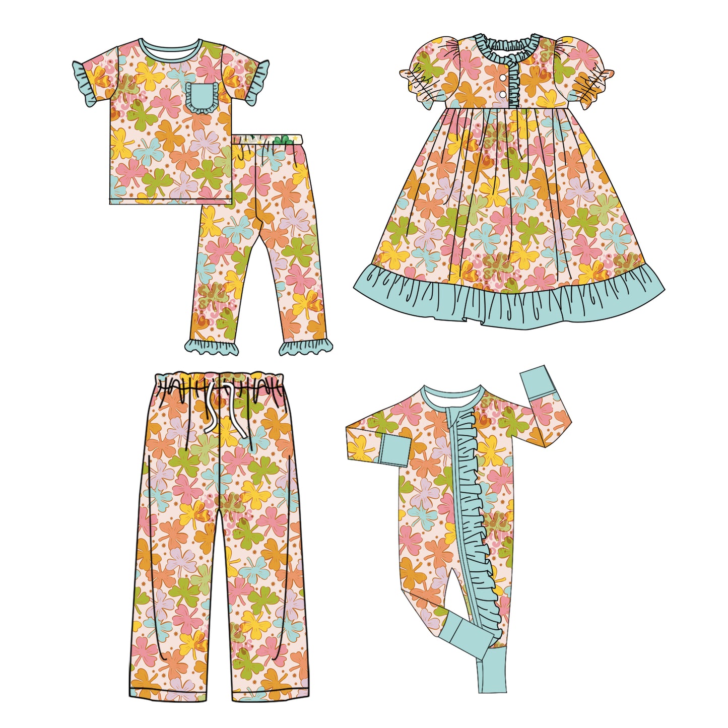 25.9.14 custom each style moq 5eta 4-8week Sibling Sister bow baby short sleeve pants sets and romper and dress and adult pants match design