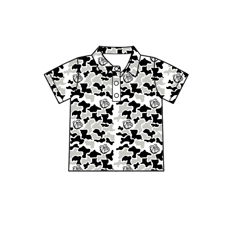 custom moq 5 mix size MSD073009 Baby Boys Camo Print Short Sleeve Polo Shirt Team Tops