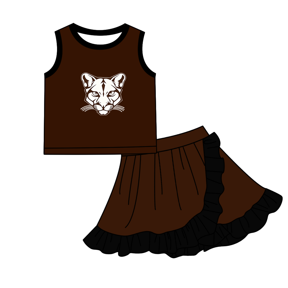 custom moq 5 mix size MSD072709 Baby Girls Sleeveless Top Skort Two Piece Yoga Active Clothes Set