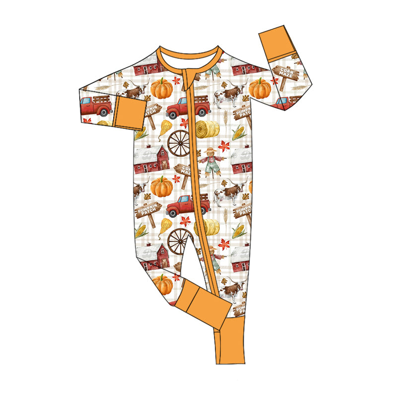 8.6 custom each style moq 5eta 4-6week Sibling Sister pumpkin baby boys sets and rompers match family design