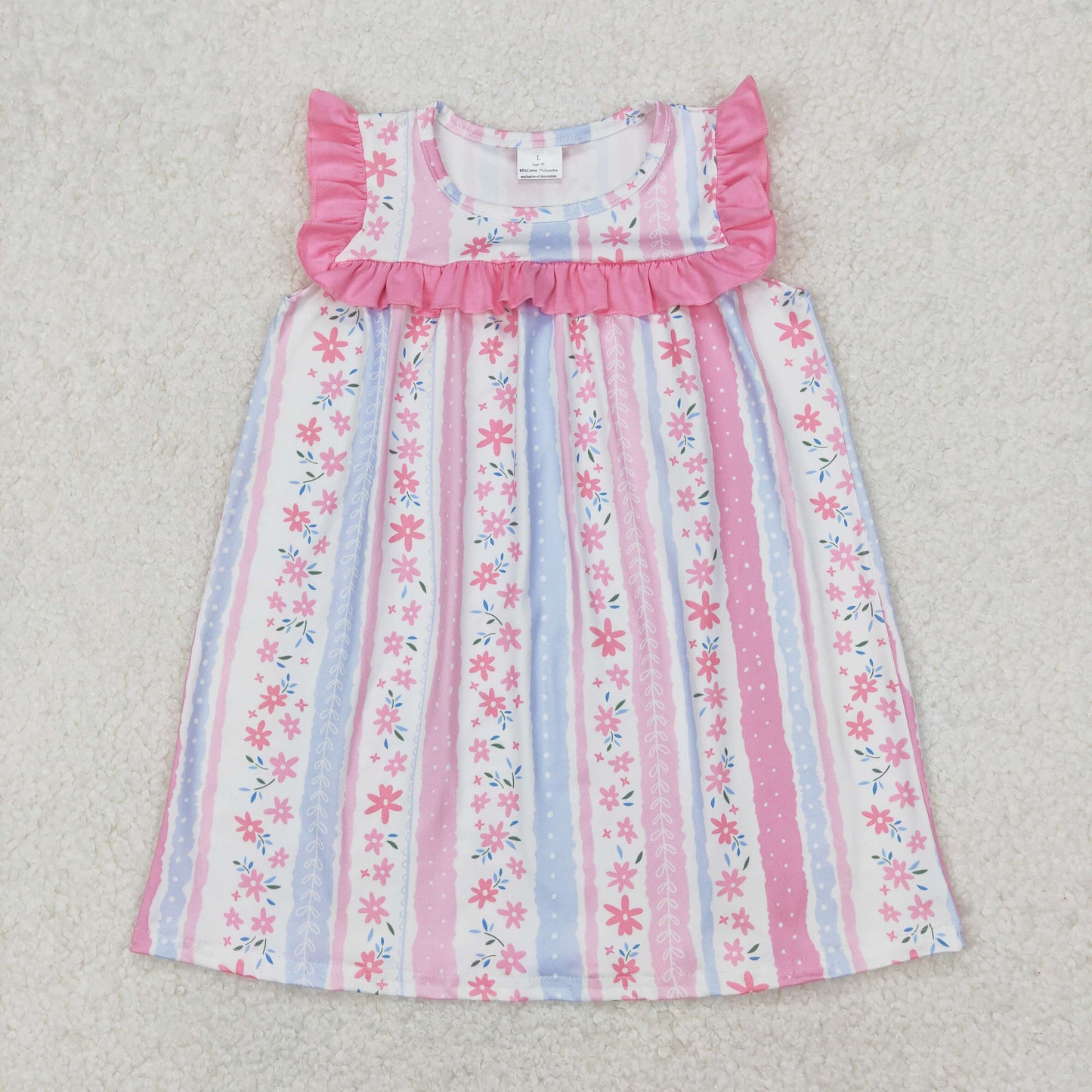 RTS NO MOQ Girls clothes floral short sleeve Clothes Sets dress