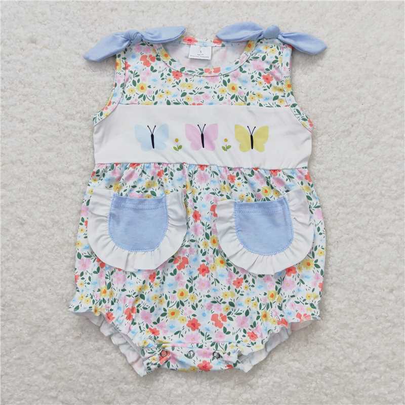 RTS girls floral Short Sleeve Shorts sets dress romper