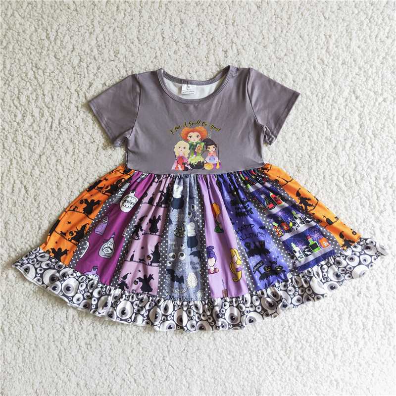Cute Clothes C1-24 Baby girls summer Grey Knee-Length Dress
