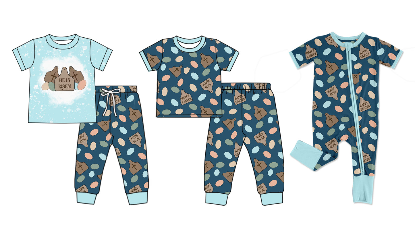11.22 custom each style moq 5eta 4-6week Sibling Sister HE IS RISEN baby girl sets and sets 2 and rompers match family design