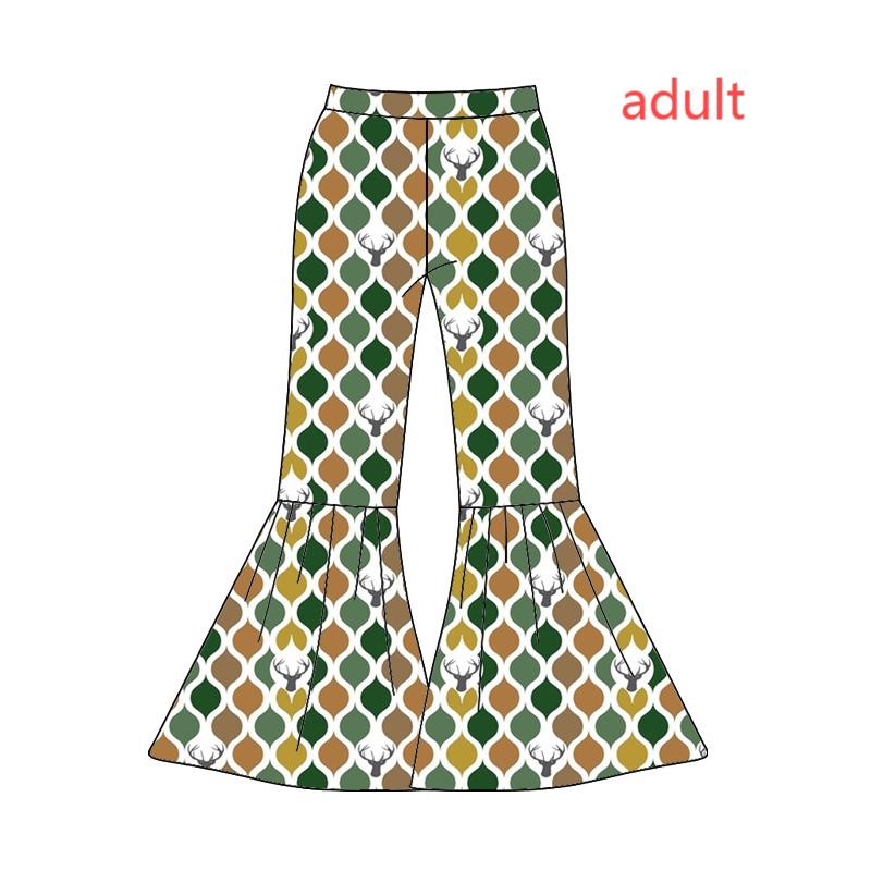 6.10 custom each style moq 5eta 4-6week adult clothes cow head adult womens bell bottoms pant jeans pant