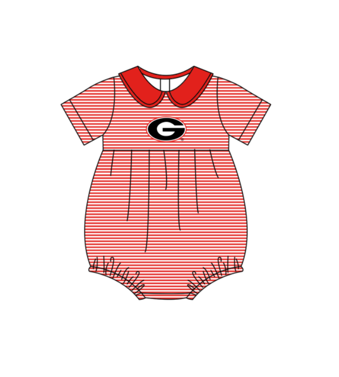 Custom moq 5 mix size milk silk summer teams Baby Boys And Girls Red Short-Sleeved Shirt And Shorts Set Matching Striped Rompers Outfit Set