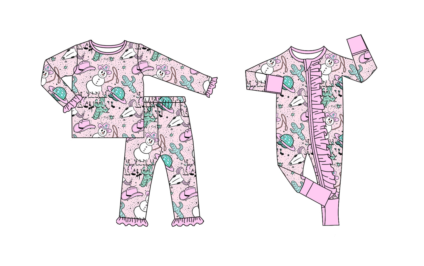 25.8.7 custom each style moq 5eta 4-6week Sibling Sister catcus baby girl long sleeve pants sets and rompers match family design