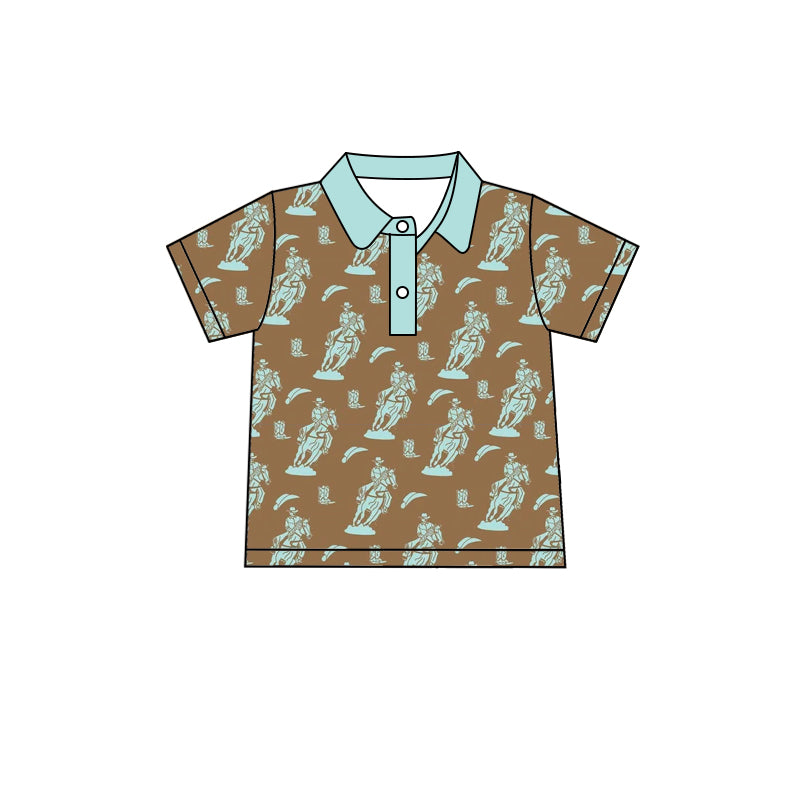 10.9 custom each style moq 5 eta 4-6week baby girls clothes riding horse short sleeve top