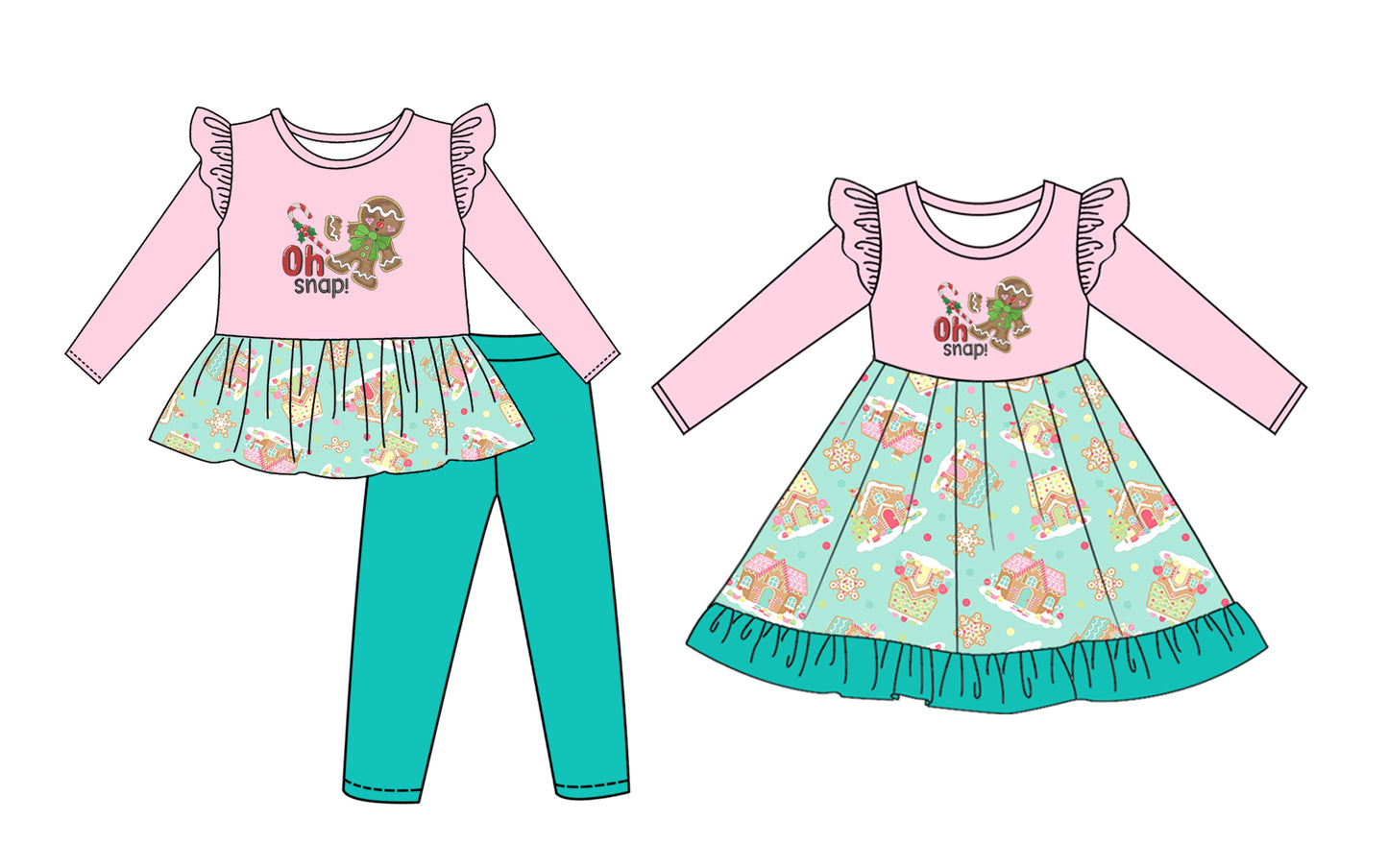 25.6.12 custom each style moq 5eta 4-6week Sibling Sisters Christmas baby girl long sleeve pants sets and dress match family design