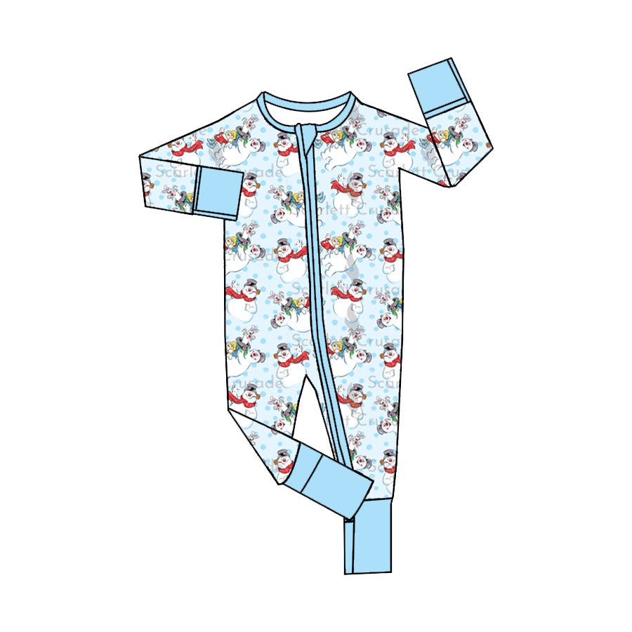 6.19 custom each style moq 5eta 4-6 week Sibling Sister Christmas blue boys outfits and romper match family design