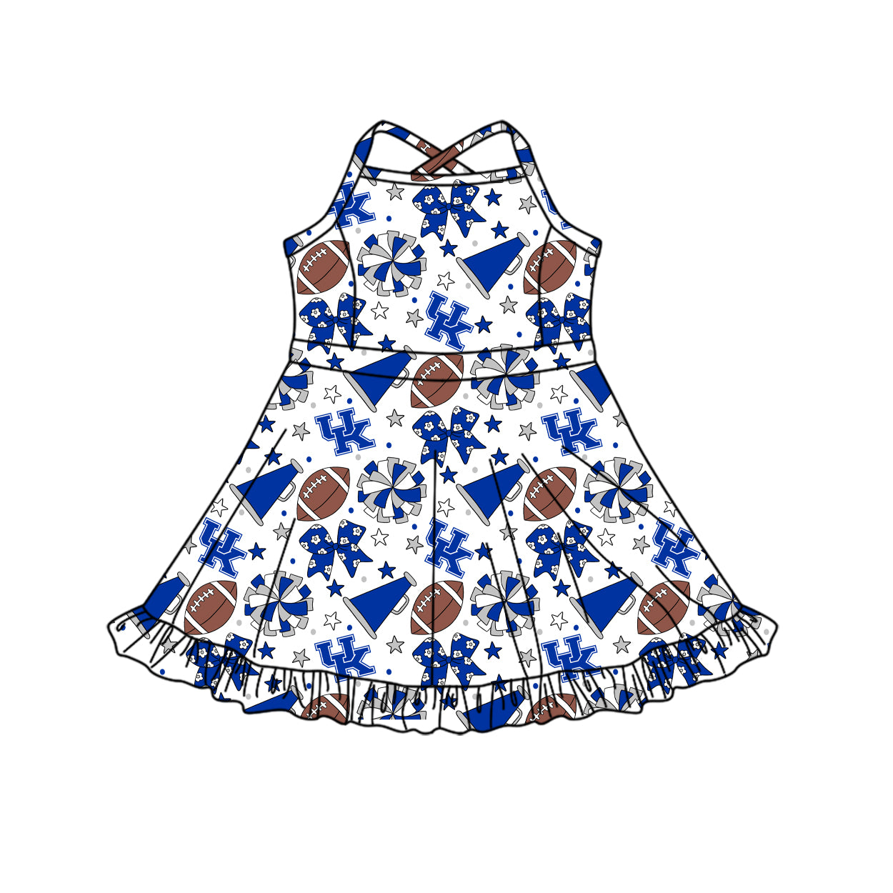 Custom moq 5 mix size milk silk summer teams Baby Girls Strap Blue Bows Knee-Length Yoga Dress Activity Wear