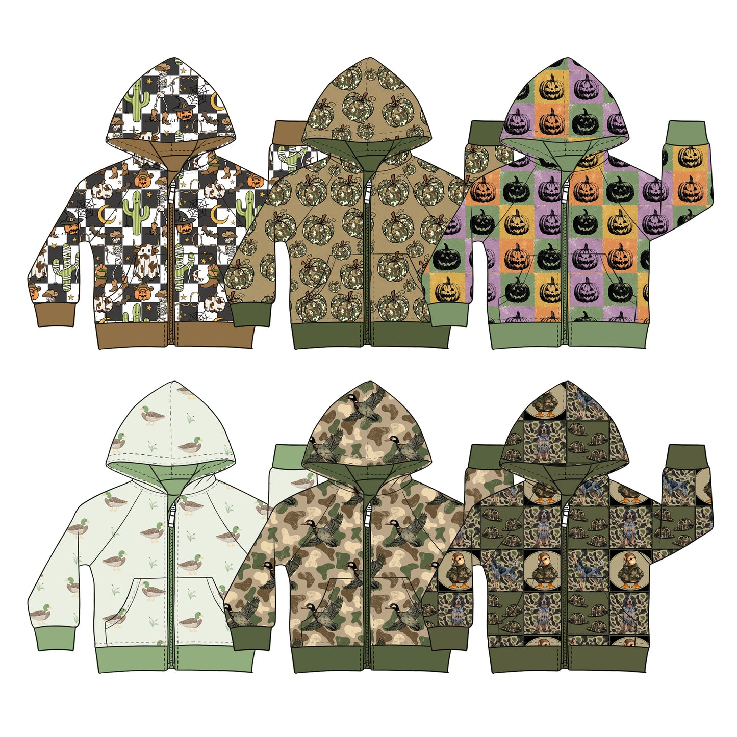 4.14 Custom moq 5 mix size Sibling Baby Camo Long Sleeve Pockets Zipper Hoodie Tops