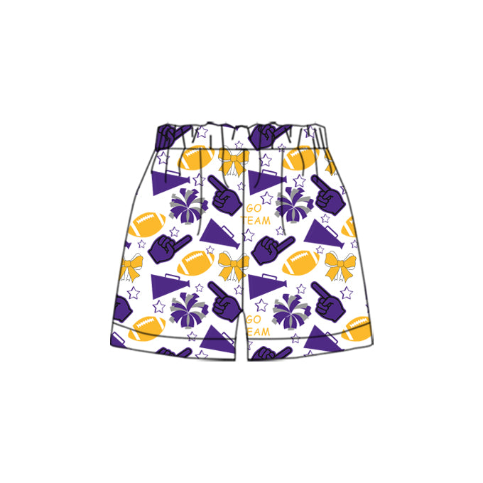 Custom moq 5 each style summer teams baby girls clothes team purple hooded long sleeve tops and short sleeve top and dress and shorts-25.6.12