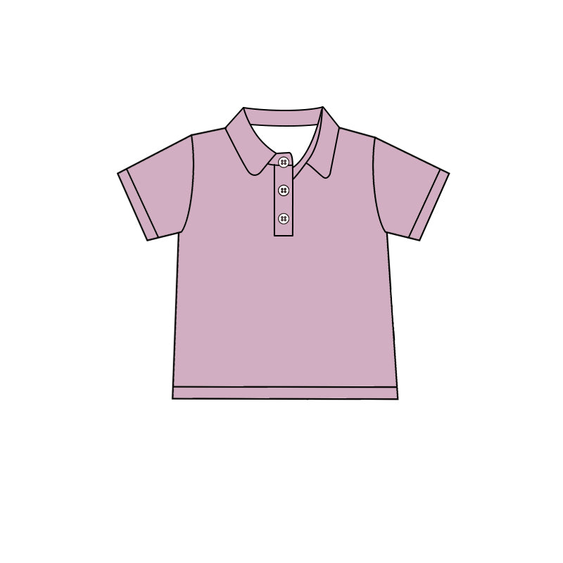 Custom moq 5 boys Blank Cotton short-sleeved polo shirt Dusty Pink Short-Sleeve Polo Shirt