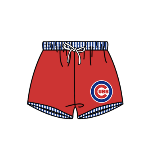 Custom moq 5 mix size milk silk summer teams baby girl boys clothes Red Two-Piece Swimsuit Set One Piece Swimsuits boy swim trunks