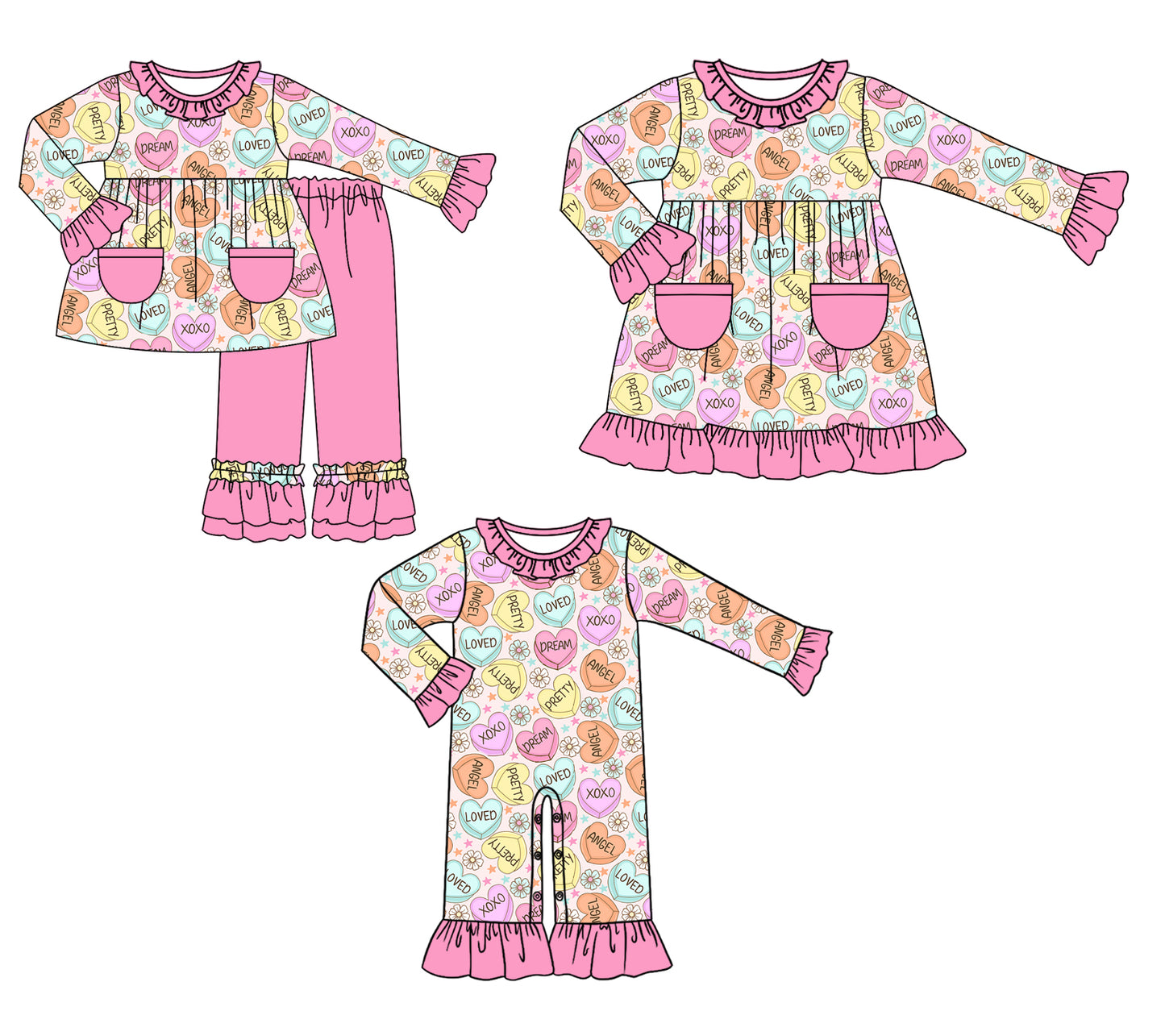 11.3 custom each style moq 5eta 4-6week Sibling Sister love xoxo baby girl sets and dress and rompers match family design