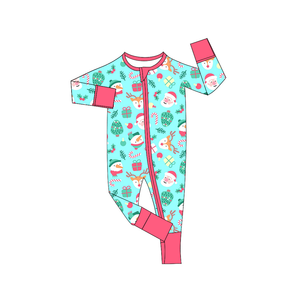 5.27 custom each style moq 5eta 4-5week Sibling Sister Christmas sky blue boys outfits and romper match family design