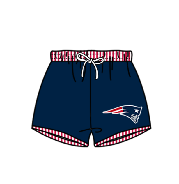 Custom moq 5 mix size milk silk summer teams Navy Blue baby girl boys clothes Two-Piece Swimsuit Set One Piece Swimsuits boy swim trunks
