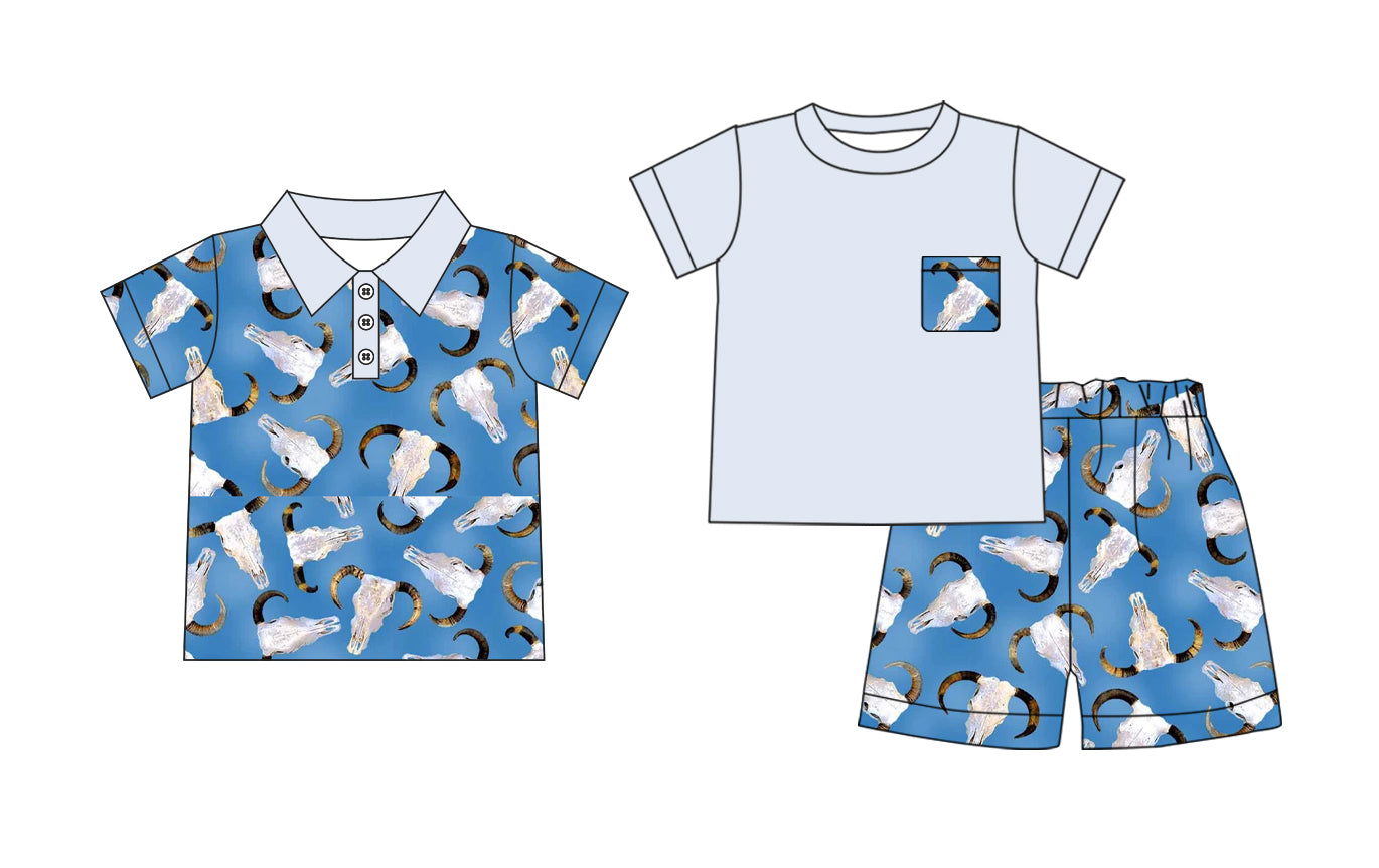 3.13 custom each style moq 5eta 4-6week Sibling Sister cow head baby boy sets and top match family design