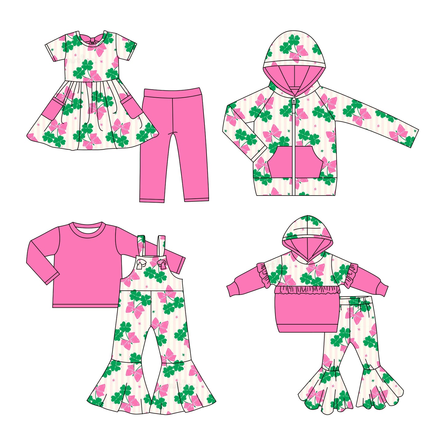 25.11.7 custom each style moq 5 eta 6-8week Sibling Sisters baby girl hooded long sleeve pants sets and top and and short pants sets and jumpsuit set match family design