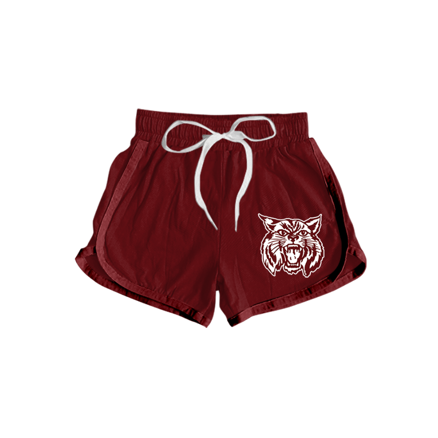 Custom moq 5 mix size milk silk summer teams Children's Red Drawstring Shorts Elastic Waist Casual Kids' Clothing