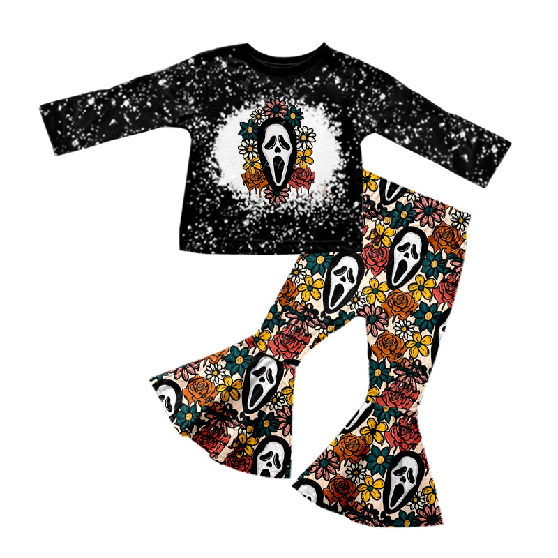 6.20 custom each style moq 5eta 4-6week ghost black long sleeve pants baby girls sets