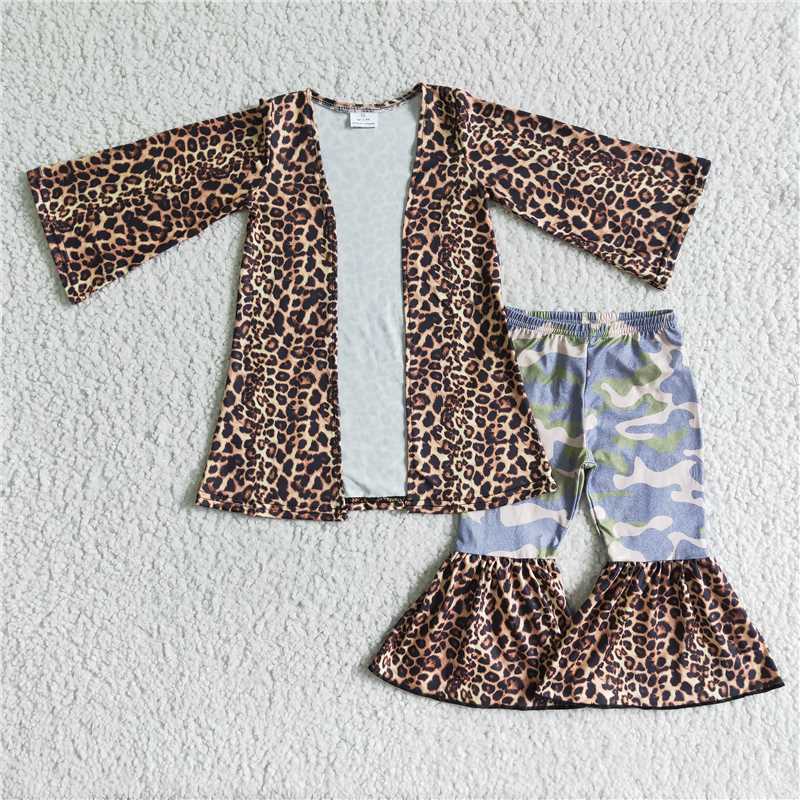 SALES NEW Baby Leopard Cardigan Bell Set Cute Baby Girl Long Sleeve Knittedwear Leopard Print Comfortable Soft Material Infant Outfit