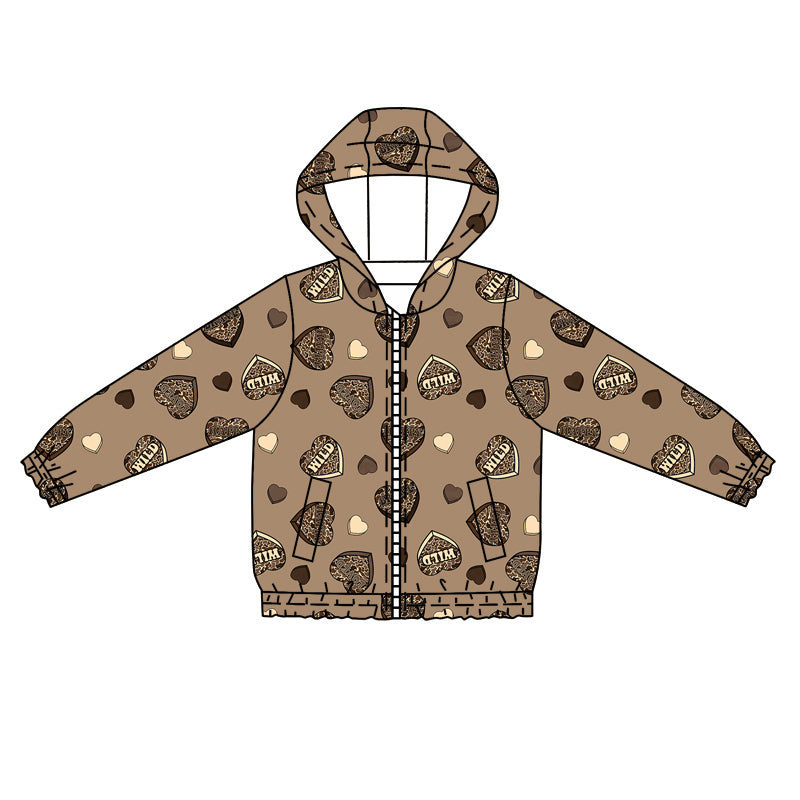 10.16 custom each style moq 5 eta 4-6week baby boys clothes love WILD hooded long sleeve top