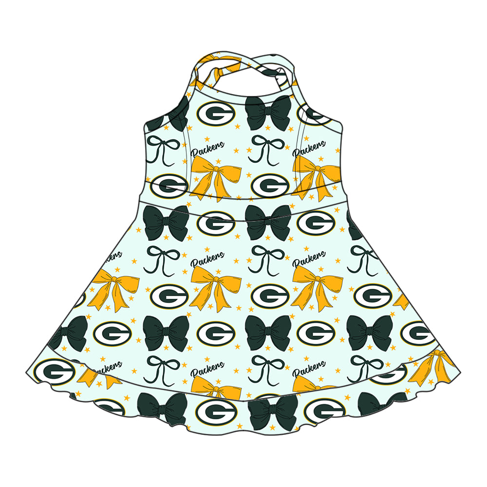 Custom moq 5 mix size milk silk summer teams baby girls clothes team bow blue sleeveless skirts sets and dress 1 and dress 2 and dress 3-25.6.27
