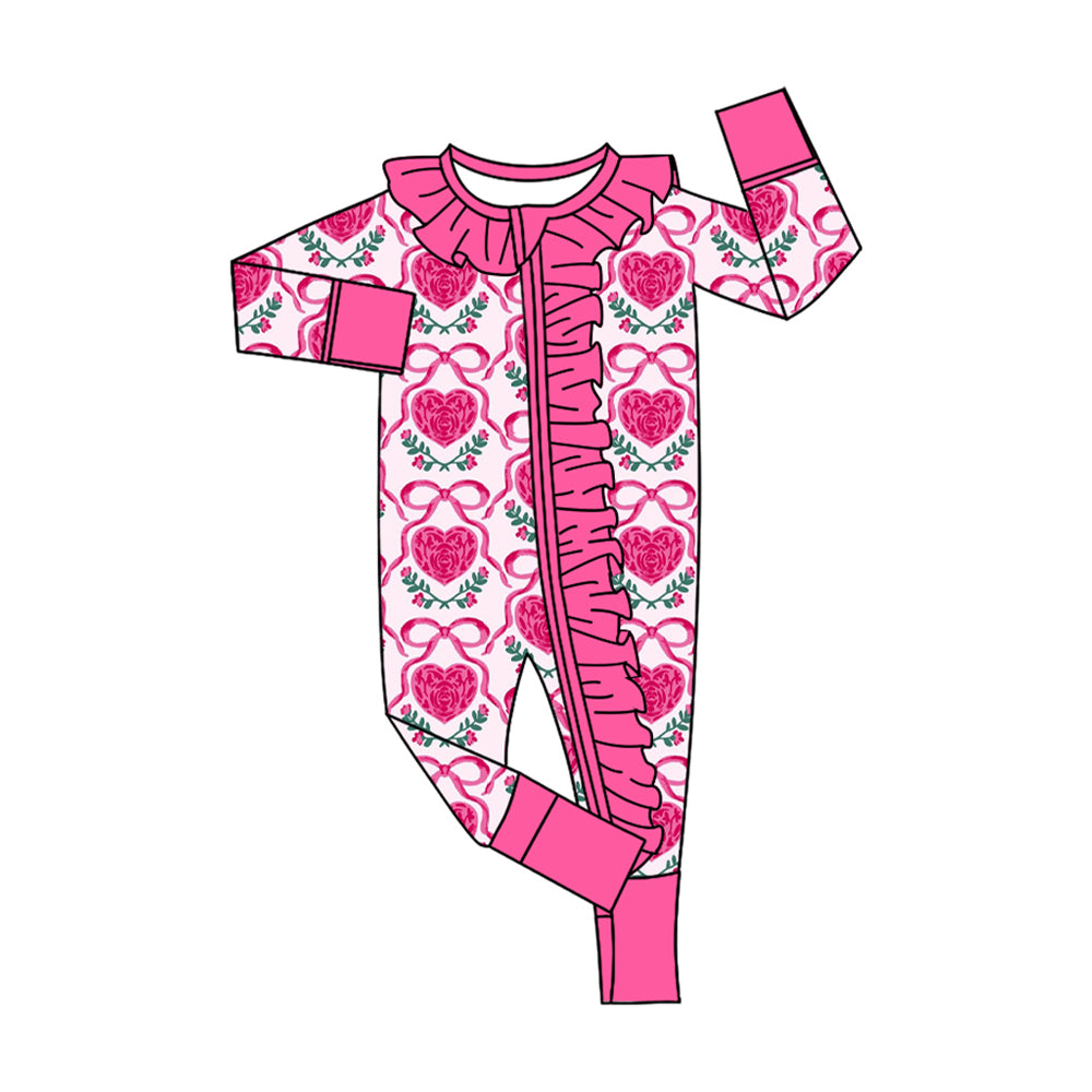 25.9.3 custom each style moq 5eta 4-6week Sibling Sisters love bow floral baby girl clothes long sleeve pants sets and romper match family design