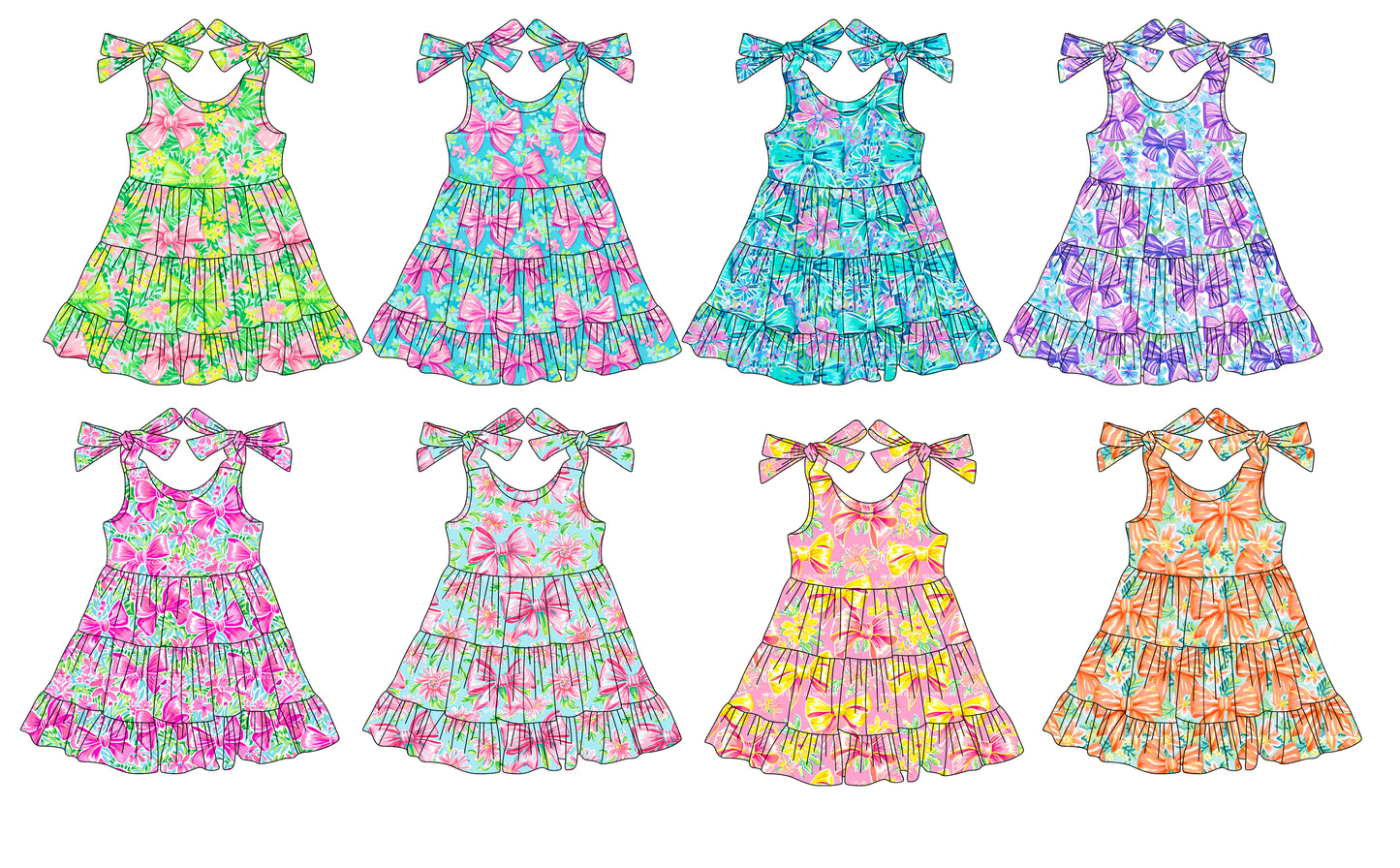 3.15 custom each style moq 5eta 4-6week Sibling Sister baby girls short sleeve dress and dress 8 match design