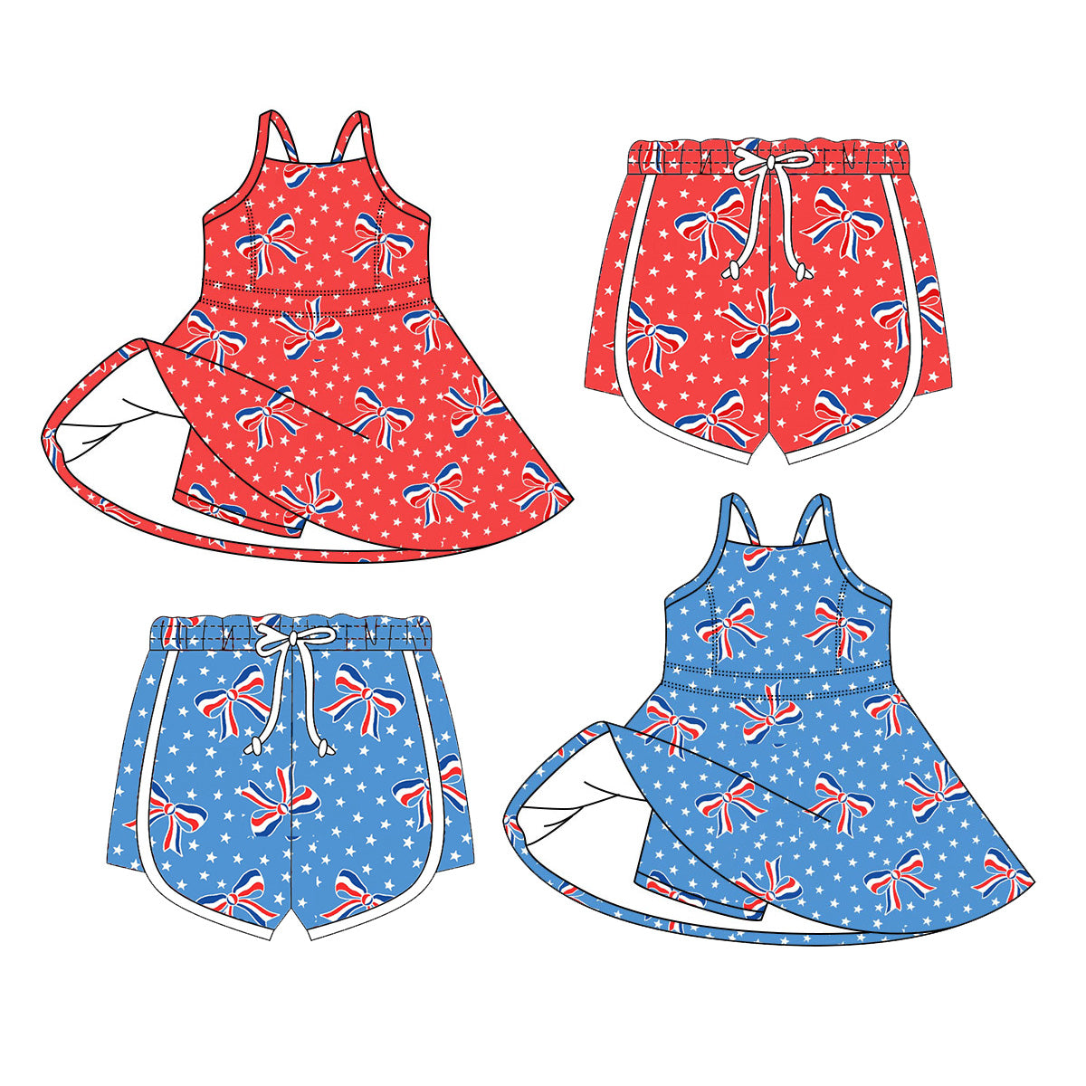 26.1.10 custom each style moq 5 eta 6-8week Sibling Sister bow baby short sleeve dress 2 and shorts 2 match design
