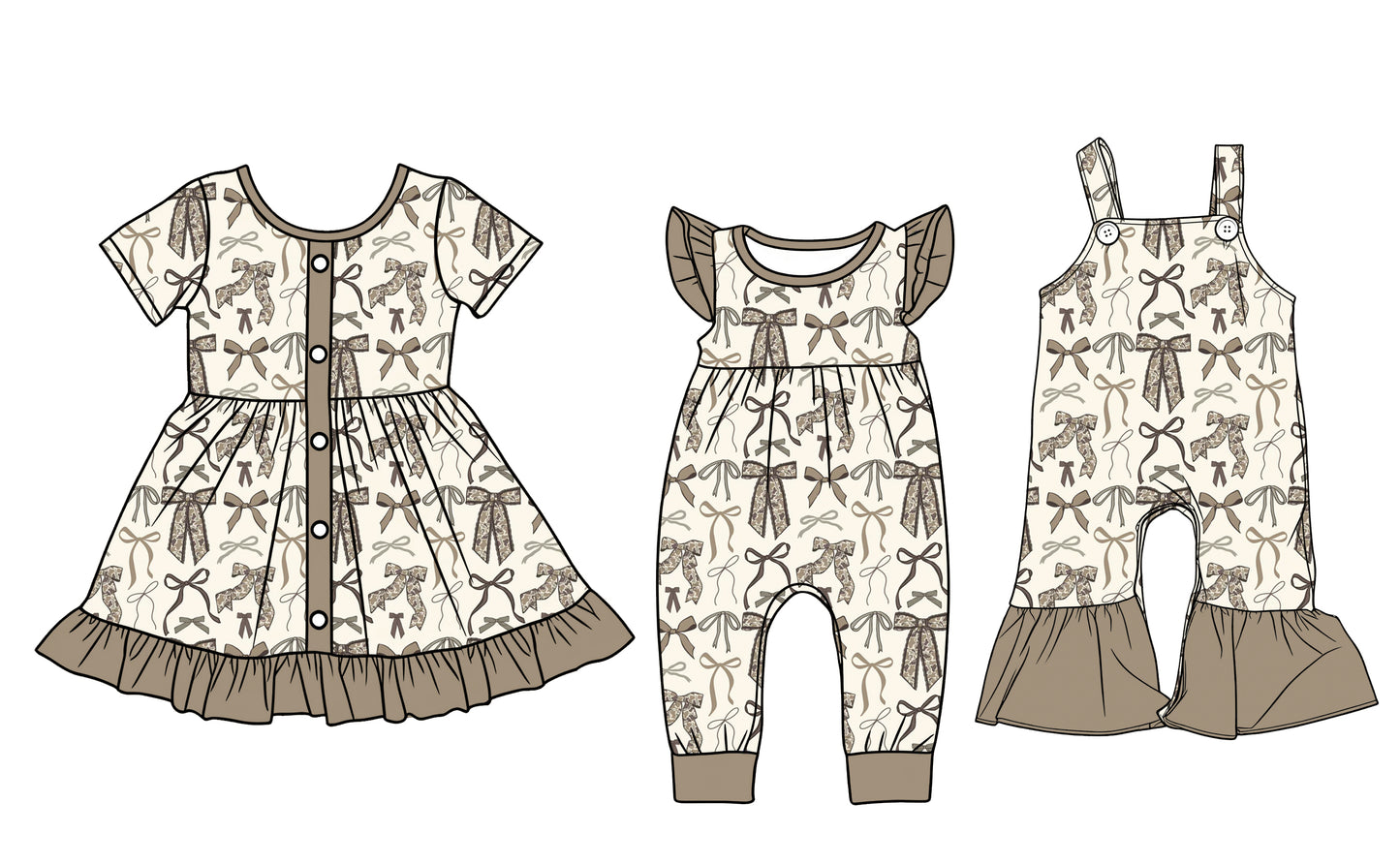 25.12.15 custom each style moq 5 eta 6-8week Sibling Sister bow baby short sleeve romper and dress and jumpsuit match design