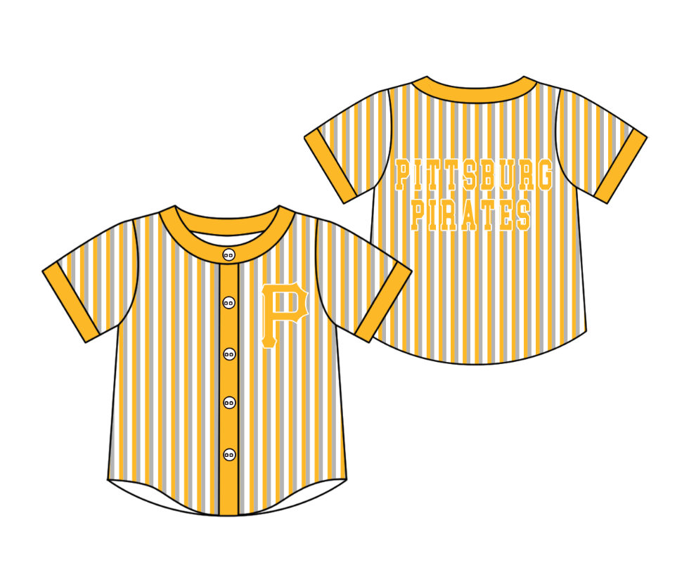 Custom moq 5 mix size milk silk summer teams Yellow Striped Short-Sleeved Button-Down Shirt for Baby Boy Outfit