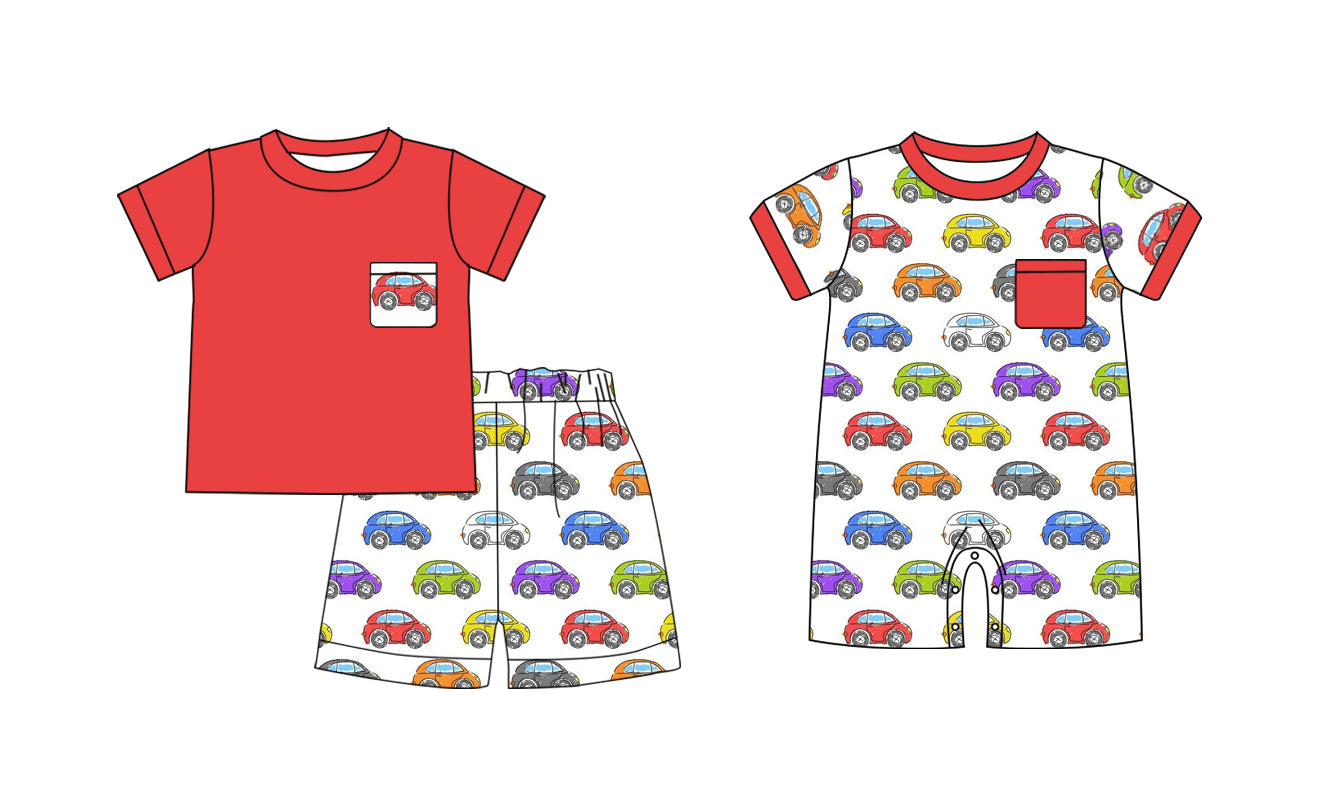 11.9 custom each style moq 5eta 4-6week Sibling Sister car baby girl short sleeve shorts sets and rompers match design