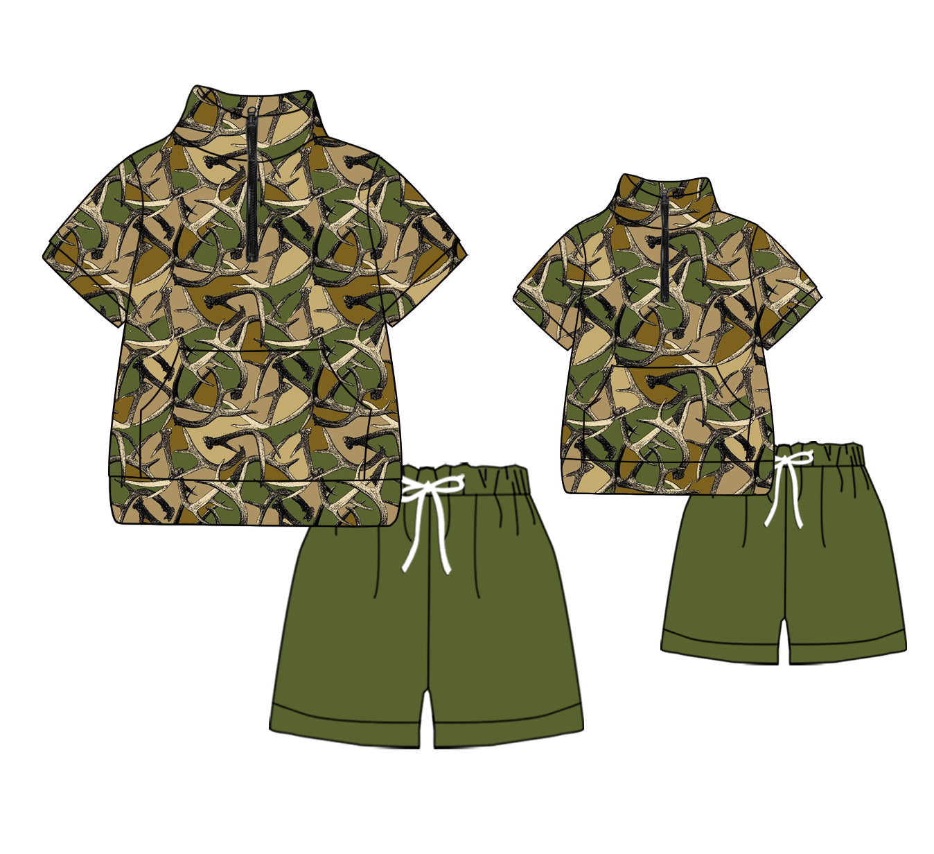 11.13 custom each style moq 5eta 4-6week Sibling Sister camouflage baby boys short sleeve shorts sets and adult sets match design