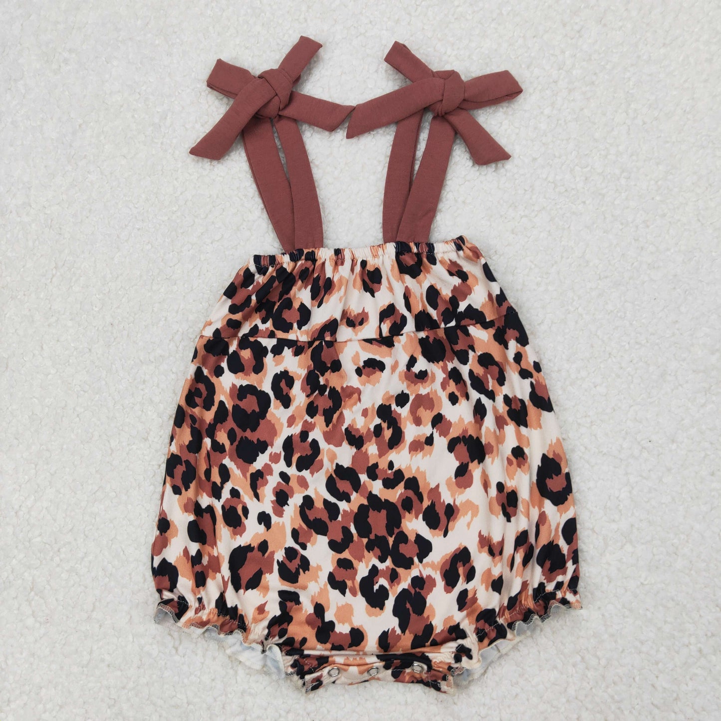 RTS NO MOQ(In Stock) Brown Leopard Beige Suspender Bodysuit