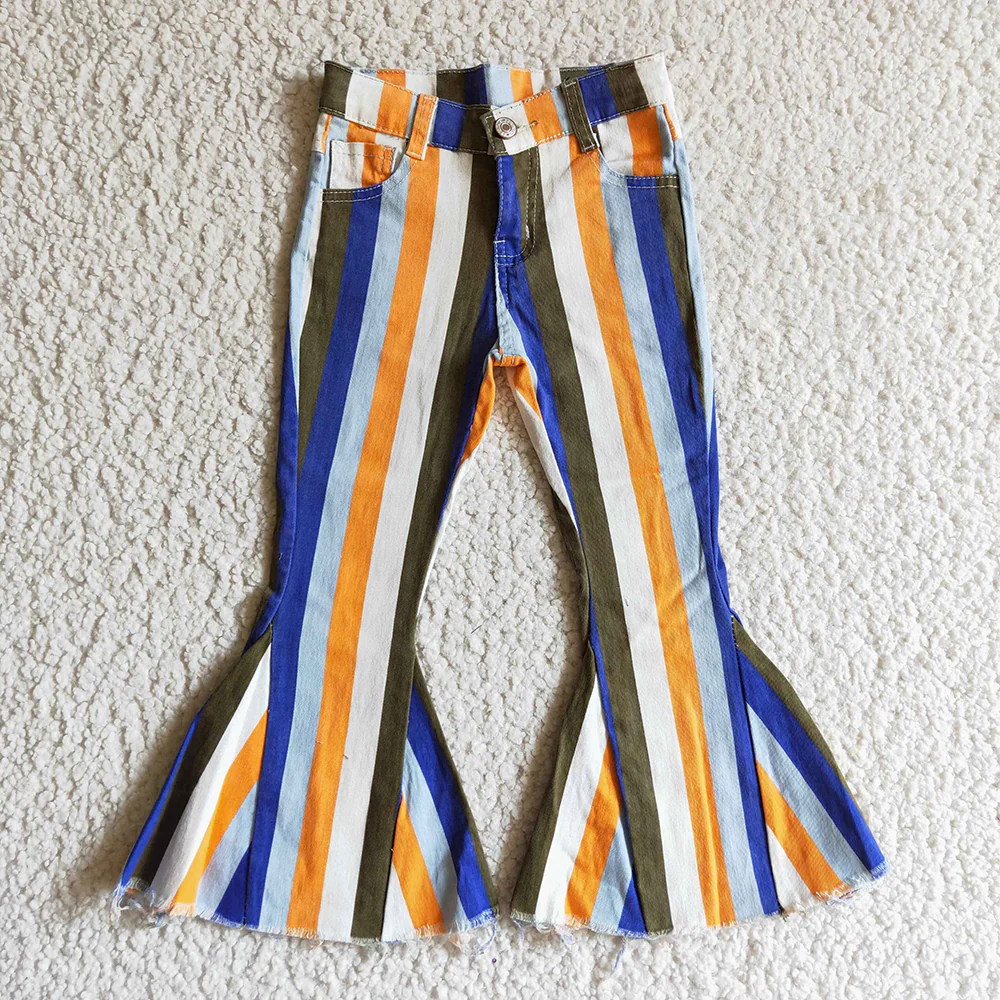 RTS NO MOQ Sibling Baby Girls Clothes Jeans Flared & Ripped