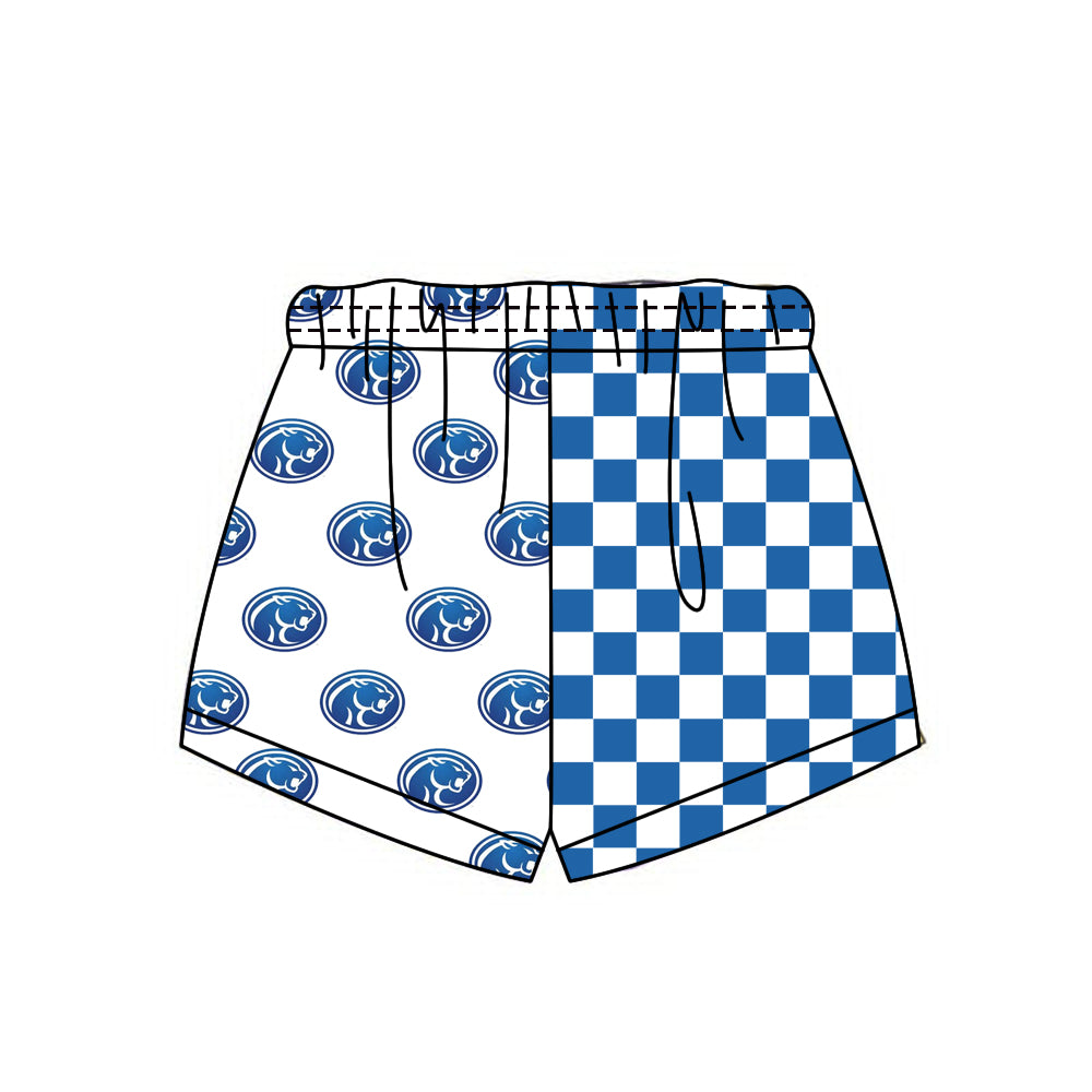 Custom moq 5 mix size milk silk baby boy summer checkered shorts