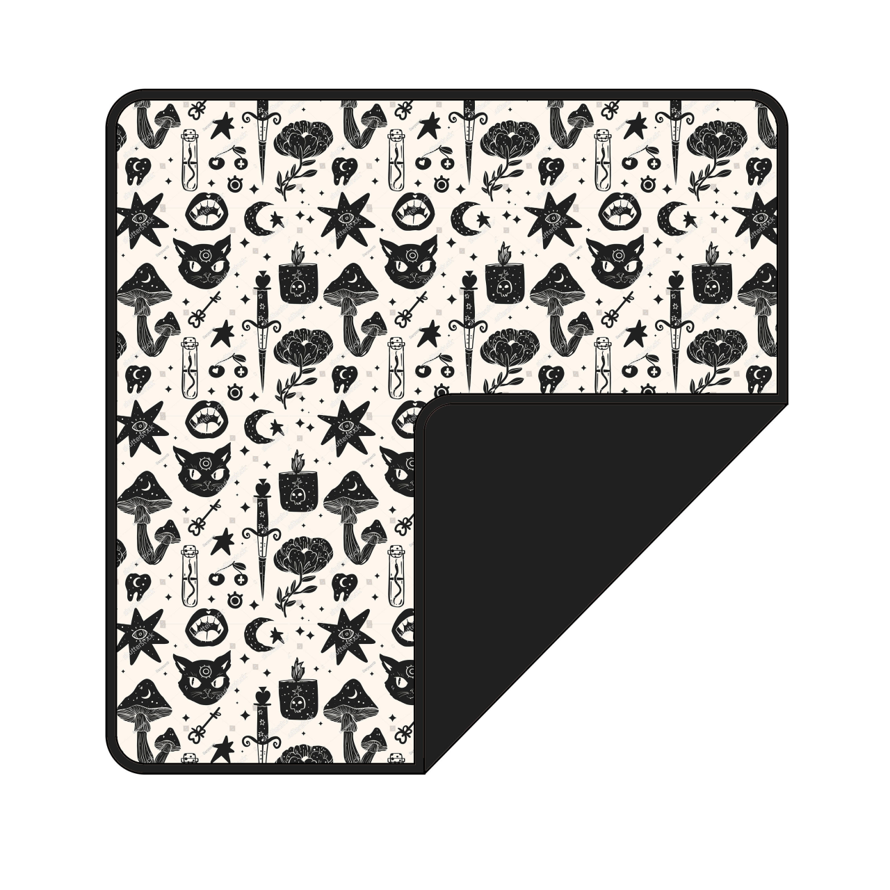 Custom MOQ 3 ETA 6-8WEEKS Black beige children's blanket with flora and fauna pattern KIDS SIZE 29*43INCH