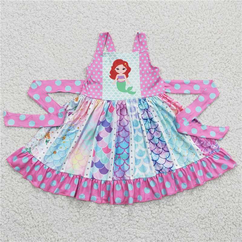 SALES NEW Baby Girls Summer Strap Twirl Knee-Length Dresses Infant Girls' Party Wear Frock