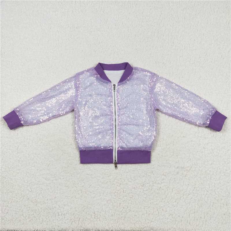RTS NO MOQ Sibling baby boy clothes Sequined Zipper Long Sleeve Jackets