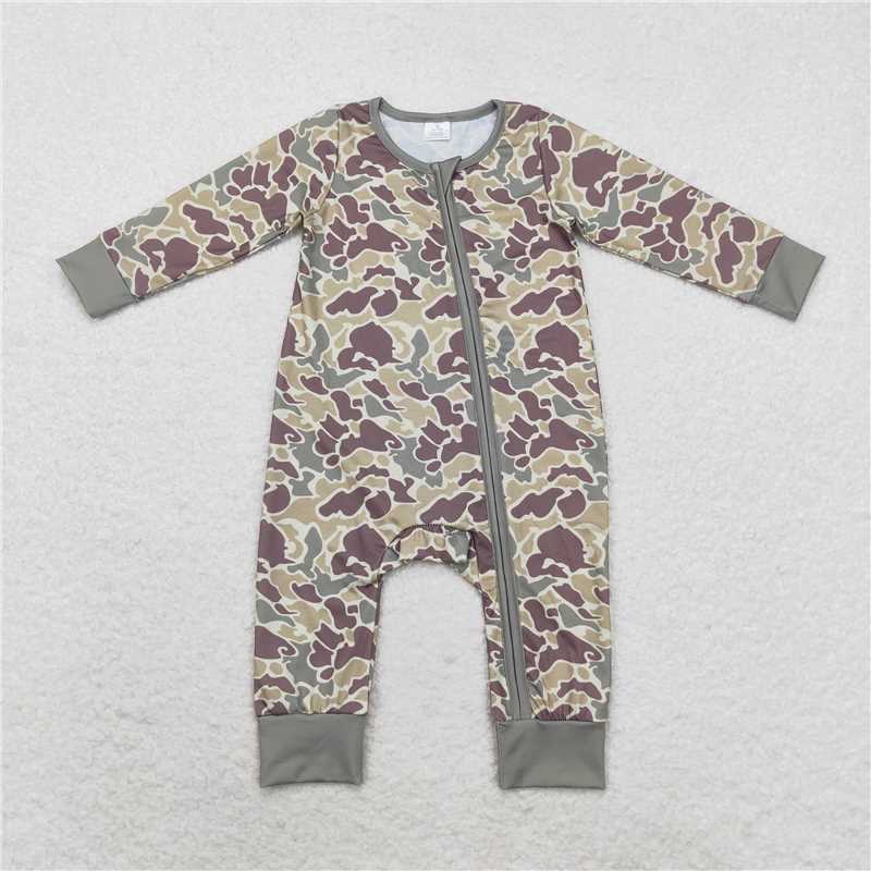 RTS NO MOQ Sibling Baby kid Camouflage pullover hooded long sleeve top and pants and romper