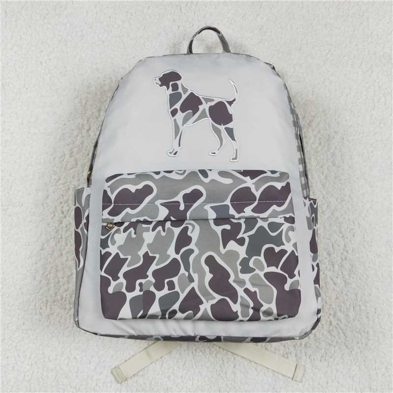 Restock BA0268 Baby Kids Camo Dog Hunting Print Zip Backpack School Back Bag