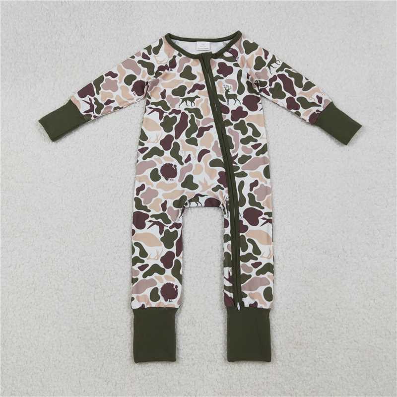 RTS NO MOQ Sibling Baby boys clothes camouflage hooded long-sleeved rompers
