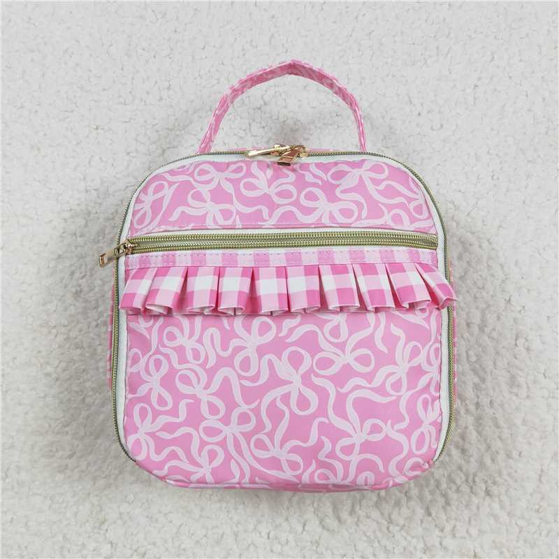 Restock BA0310 Baby Girls Cute Pink Bow Ruffle Lunch Box Bag