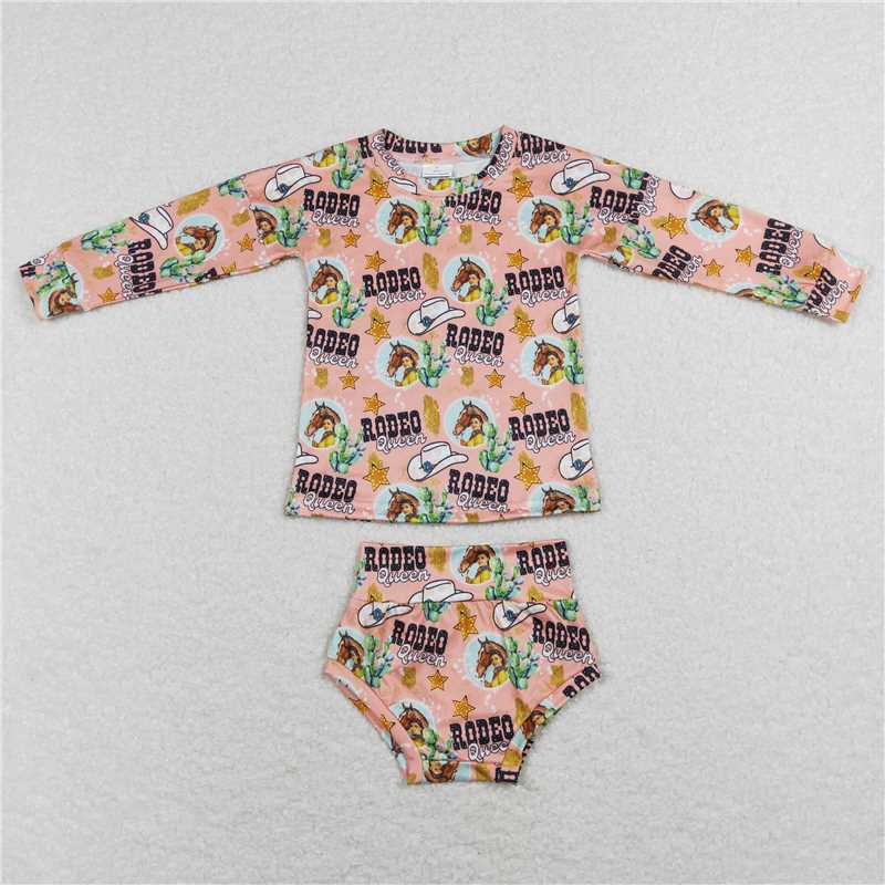 RTS NO MOQ Long-sleeved Thong Set: Christmas Print & Small Animal Print